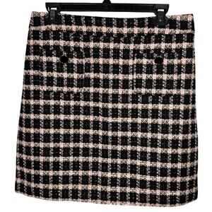 Maison d' Amelie Black & Pink Tweed Skirt Women's 6
